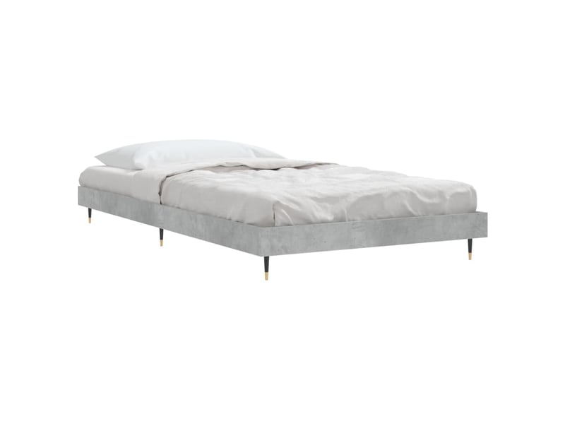  Lit simple- lit adulte -  cadre de lit sans matelas gris béton 100x200 cm  - Conforama C