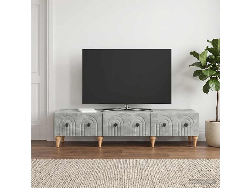  Meuble tv - banc tv - meuble de rangement gris béton 147 x 34,5 x 30 cm bois d'ingénierie  - Conforama B