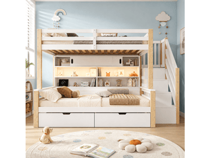 Lit superposé 2x90x200 cm <strong>COVREO </strong>  <strong></strong> coloris bicolore