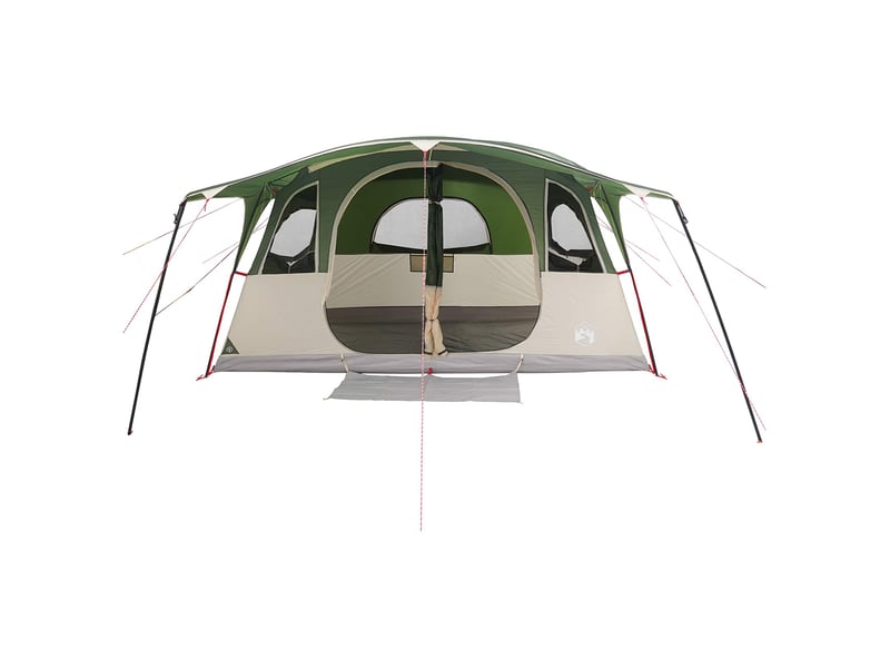  Tente tunnel, tente de camping 12 personne vert polyester et acier  - Conforama D