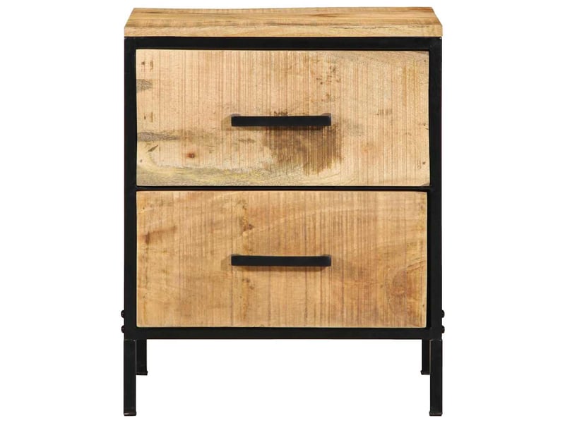  Table de chevet - cabinet de chevet - table de nuit 2 pièces marron et noir 40 x 35 x 50 cm  - Conforama E