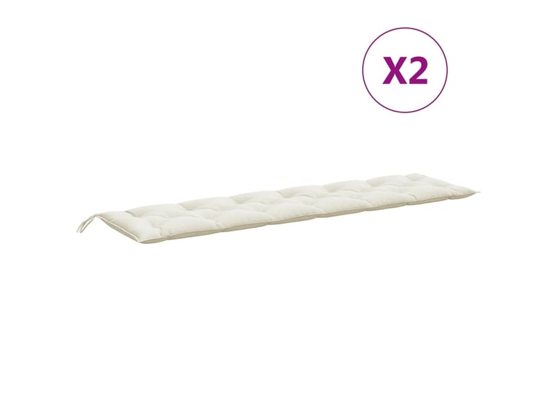  Lot de 2 coussins de banc de jardin, coussins d'assise crème mélangé tissu cf58652  - Conforama D