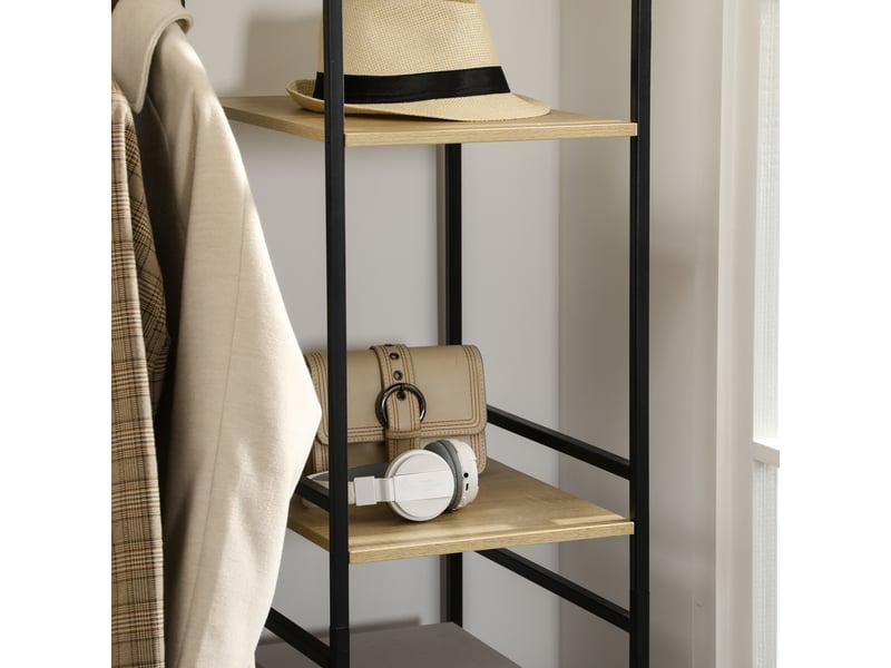  Penderie portant à vêtements style industriel en métal avec tringle et 4 étagères - dim. 100l x 46l x 170,5h cm  - Conforama W
