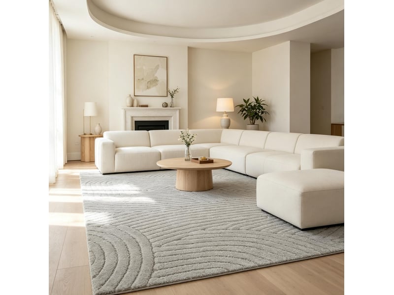  Tapis de salon 230x160 cm géométrique gris  - Conforama C