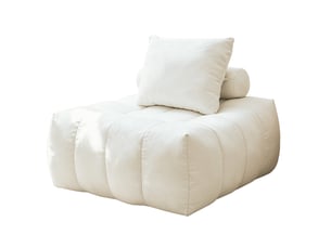 Fauteuil fixe <strong>MODENVIE</strong> <strong></strong> Velours blanc vendu A l'unité