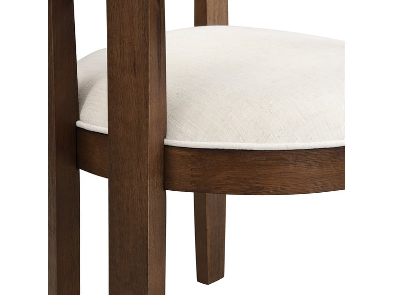  Lot de 4 chaises de salle à manger 57,5x60,5x78,5 cm avec accoudoirs bois noyer  - Conforama D