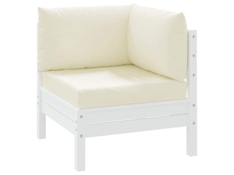  Lot de 3 coussins de palette, coussins de canapé blanc crème tissu oxford cf59659  - Conforama C