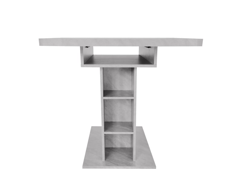 Table à manger extensible - 110130x70x75 cm - rangement intégré - aspect béton - 60kg - Conforama R