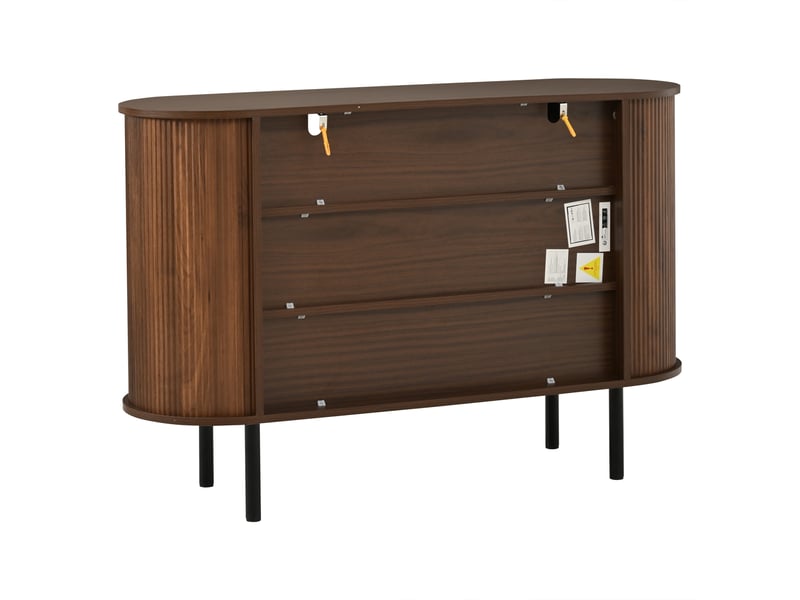 Buffet bas 120x40x80 cm noyer avec étagères réglables Fay Lum - Conforama D