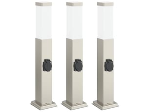 Lot de 3 borne lumineuse avec sortie 50 cm acier inoxydable ip44