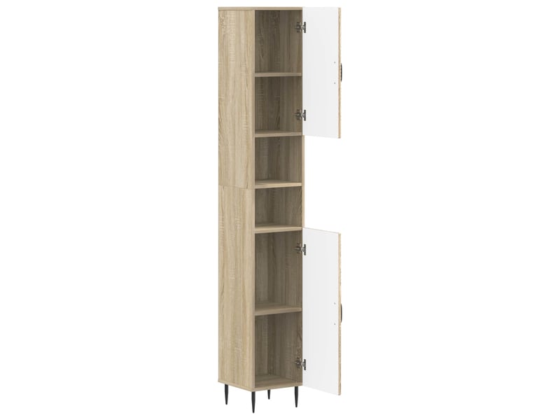 Colonne de salle de bain avec étagère ouverte haarlem shl8784 - Conforama C