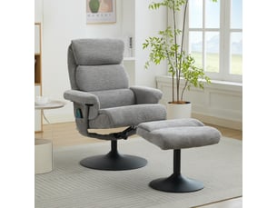 Fauteuil relax électrique fauteuil relax gris <strong>MERAX</strong> Tissu gris