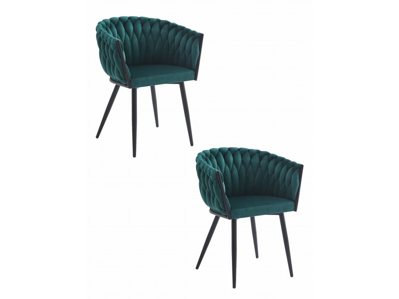 Family chaise orion - velours vert x 2  - Conforama A