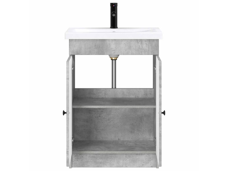 Ensemble de mobilier de salle de bain gris béton shl3048 - Conforama C