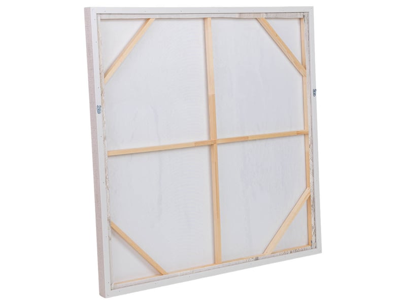  Tableau peint à la main avec cadre en bois rose 103x4x103h cm  - Conforama D
