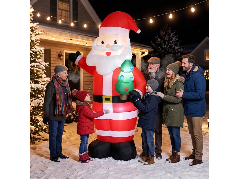  Père de noël gonflable de 243 cm avec lumières led  - Conforama C
