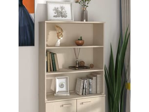 Dessus de buffet - bahut - meuble de rangement hamar marron miel 85x35x100 cm bois de pin