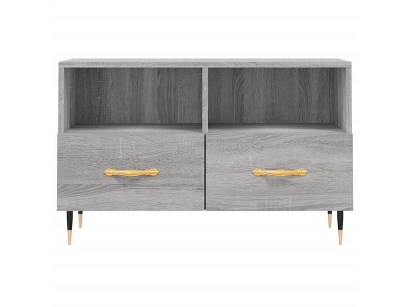  Meuble tv - banc tv - meuble de rangement sonoma gris 80x36x50 cm bois d'ingénierie  - Conforama E