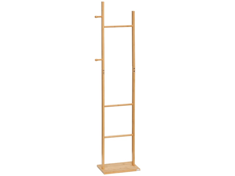  Porte-manteau sur pied avec 3 tringles et 2 crochets en bambou naturel 36x24x168 cm  - Conforama A