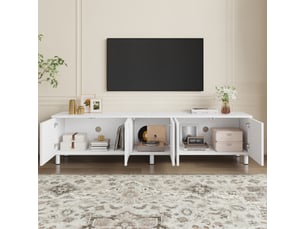 Meuble tv coloris blanc 180 cm   