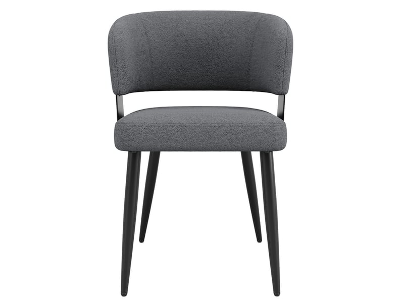 Chaise de salle à manger lot de 2, chaise rembourrée flanelle, dossier ergonomique, piètement métal, patins réglables  - Conforama C