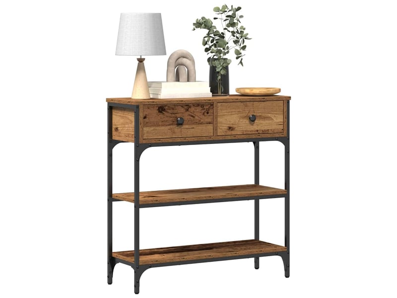  Table console - table d'appoint - table d' entrée bois ancien 72,5 x 25 x 75 cm bois d'ingénierie  - Conforama C