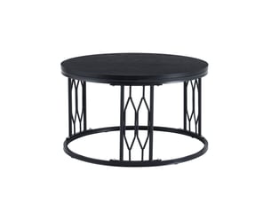 Table basse rond(e) coloris noir MEUBLIV  - 70 cmx70 cm