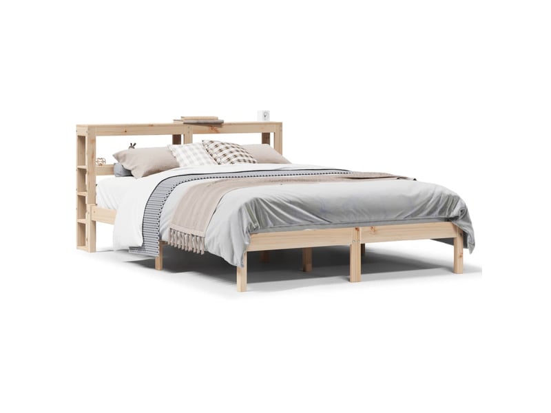  Lit double- lit adulte -  cadre de lit sans matelas 120x190 cm bois de pin massif  - Conforama A