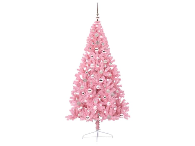  Sapin de noël - arbre de noël artificiel pré-éclairé rose 240 cm pvc  - Conforama D