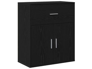 Buffet - bahut - meuble de rangement chêne noir 60 x 31 x 70 cm bois d'ingénierie
