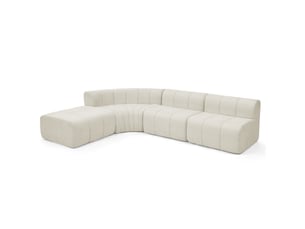 Canapé d'angle modulable 4 places 283x198x64.7 cm avec modules combinables, beige