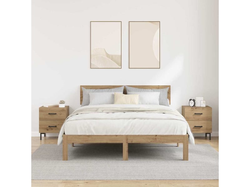 Table de chevet - cabinet de chevet - table de nuit 2 pc chêne artisanal 40 x 35 x 47,5 cm - Conforama C