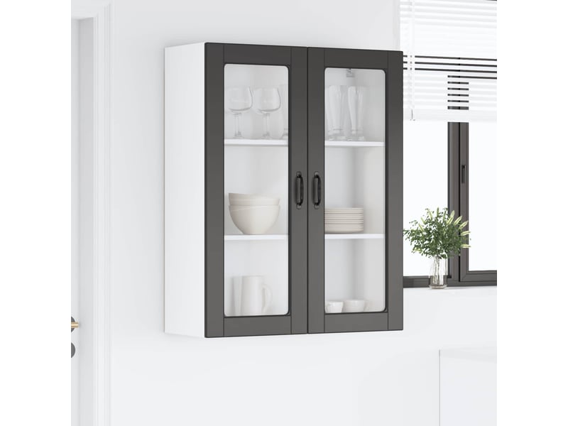  Meuble mural de cuisine, cabinet en verre mural noir 80x31x100cm shl8567  - Conforama D