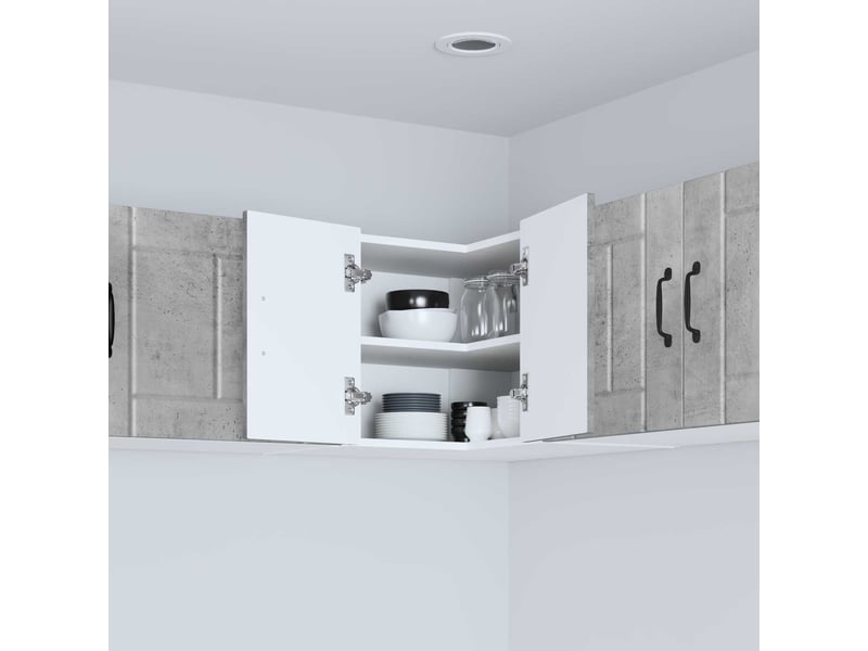  Meuble mural de cuisine, armoire d'angle cuisine lucca gris béton 57x57x40cm  - Conforama D