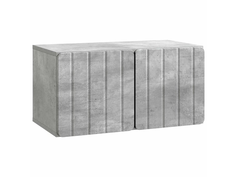  Meuble tv - banc tv - meuble de rangement mural 59,5 x 31 x 30 cm gris béton bois d'ingénierie  - Conforama A