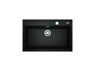 Evier en granit 80 cm noir nova 1 bac rectangulaire helixpro 3½ avec planche et passoire