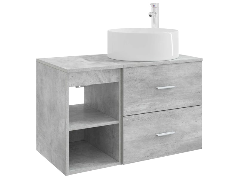  Ensemble de mobilier de salle de bain 2 pcs gris béton shl6529  - Conforama A