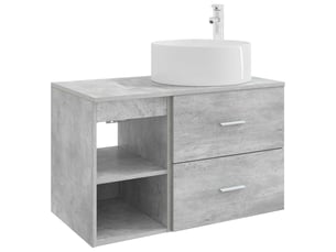 Ensemble de mobilier de salle de bain 2 pcs gris béton shl6529
