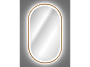 Miroir salle de bain led doré ovale 90x50 cm design