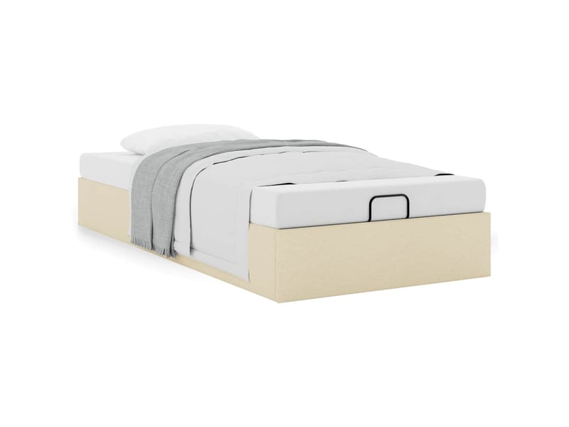  Lit simple- lit adulte -  cadre de lit ottoman sans matelas crème 100x200 cm tissu  - Conforama C
