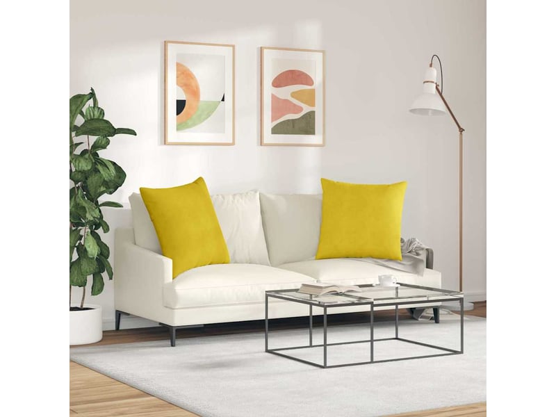  Lot de 2 coussins de canapé, coussins décoratifs jaune 80 x 80 cm cf59110  - Conforama D