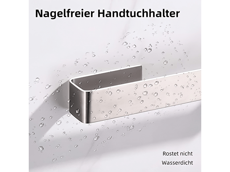  Porte serviette salle de bain sans percage inoxydable porte serviette adhésif pour salle de bain et cuisine acier 25 cm  - Conforama D