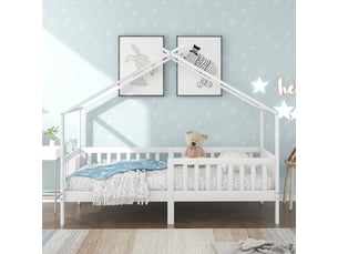 Lit simple 90x200 cm coloris blanc