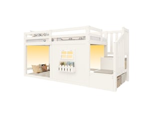 Lit mezzanine 90x200 cm <strong></strong>  <strong>evarich</strong> coloris blanc