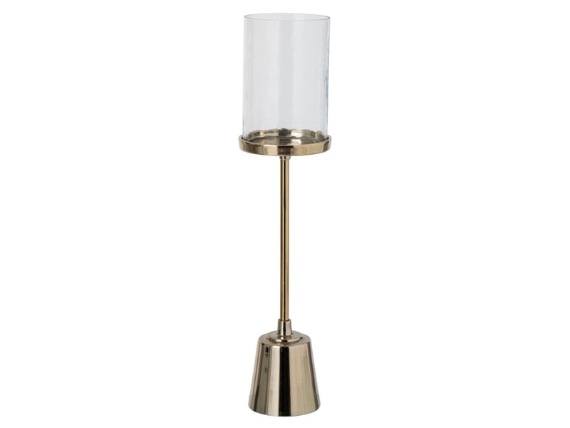  Bougeoir design sur pied dorine 59cm doré  - Conforama A