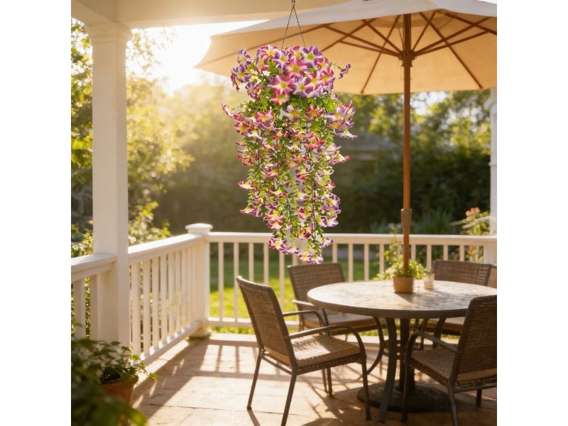  Pétunias artificiels retombants extérieurs – uv résistants, rose violet, idéal terrasse et intérieur  - Conforama D