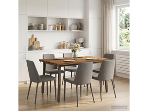 Table à manger moderne 90x55x75 cm bois d'acacia massif naturel et café shl71053
