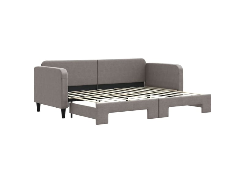  Lit simple- lit adulte -  lit de jour avec gigogne sans matelas taupe 80x200 cm  - Conforama A