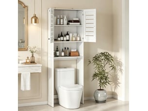 Meuble wc et lave-linge avec rangement 67 x 31,5 x 190 cm homvra