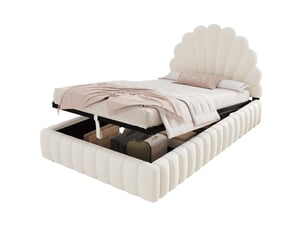 Lit coffre 90x200 cm    coloris beige